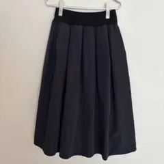 ナイロンタフタギャザースカート　ダークネイビー