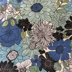 綿麻キャンバス花柄生地