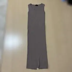 美品 THE WAYS ノースリーブロングワンピース グレージュ