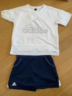 【最終SALE】adidas kids セットアップ ホワイト ネイビー　140
