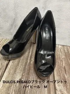 DULCIS REGALOブラック オープントゥ ハイヒール　M