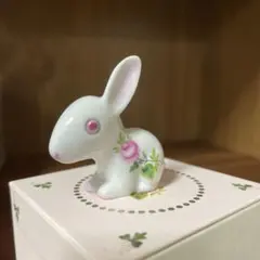 ヘレンド ウィーンの薔薇 うさぎのフィギュリン