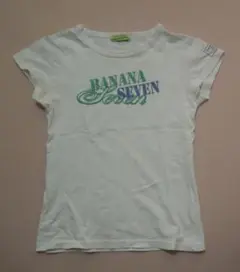 Banana Seven ホワイト Tシャツ ラメプリント　Sくらい
