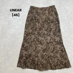 a2462＊LINEAR 花柄マーメイドスカート　ブラウン【46】綺麗め