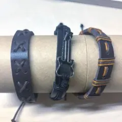 レザーブレスレット3点セット