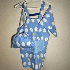 ハンドメイド　子供用　ゾウ柄　エプロンセット