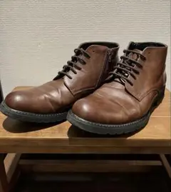 メンズシューズ　合皮　ハイカットサイドファスナー