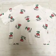 チューリップ　半袖　Tシャツ　ベージュ　100 赤　セットアップ　りぃさん
