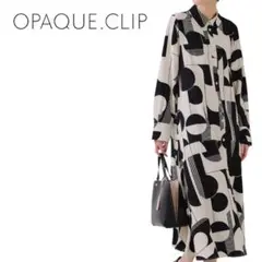 OPAQUE.CLIP ジオメトリックプリントワンピース ブラック L 新品
