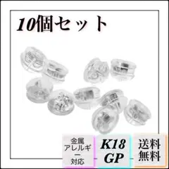 A515【セール⭐】ピアスキャッチ 10個セット ダブルロック プラチナシルバー