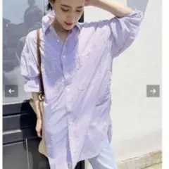 Spick & Span スピック&スパン ボイルロングルーズシャツ 美品 ≪WEB限定追加≫ボイルストライプロングルーズシャツ | スピック