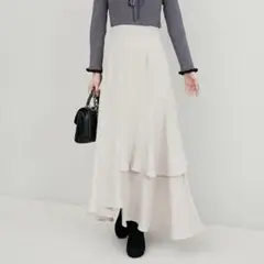 MAJESTICLEGON ランダムティアードスカート　アイボリー　S