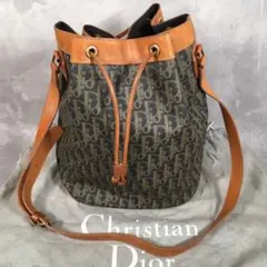 美品 Christian Dior トロッター 巾着 バケツ型 ショルダーバッグ