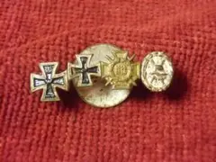 ⊞ドイツ軍＊帝政ドイツ＊ミニチュア戦傷章・黒章付きボタン穴用２連略綬（実物） fit=scale-down,w=1200