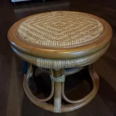 ラタン円形スツール②