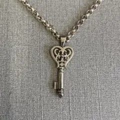 【H】SILVER 925 シルバー　ネックレス　ハート　鍵　キー　20.8g