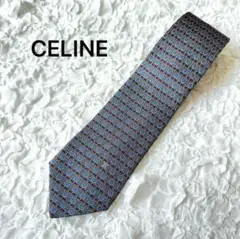 CELINE セリーヌ ネクタイ シルク 総柄　チェーン柄
