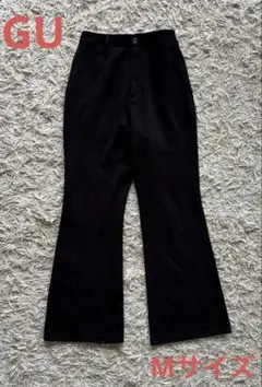 GU　タックワイドパンツ　丈長め　ブラック　Mサイズ