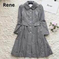 Rene ルネ TISSUE ロングコート ギンガムチェック 36