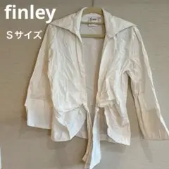 finley ホワイト 前結び　長袖シャツ S