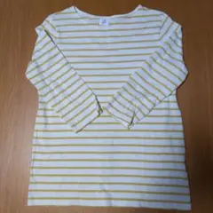 Kurihara harumi 七分袖 Tシャツ M 白/黄色ストライプ