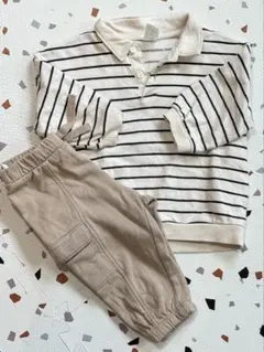 H&M ストライプポロシャツとパンツセット 12M
