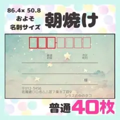 【朝焼け】宛名シール　差出人シール　普通サイズ　40枚　シンプル　風景