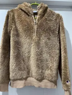 Champion ハーフジップパーカー　ベージュ