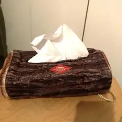 ティッシュケース LOGROOM （ 吊下げ 収納 木 木目 丸太 ）