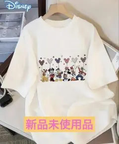 Disney ミッキー プリント Tシャツ 半袖 ホワイト Ｓ