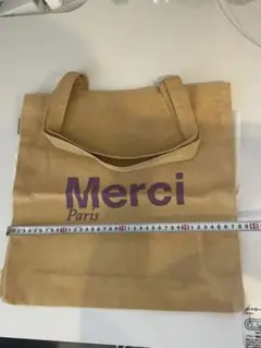 Merci イエロー ロゴ トートバッグ