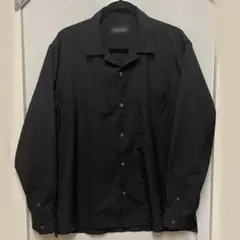 【美品】ナノユニバース 長袖 ブラック 黒カラーシャツ　長袖襟付きシャツ