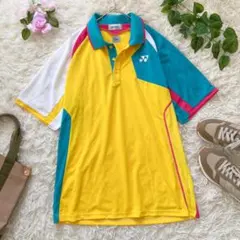 ヨネックス Tシャツ テニスウェア バド L 日本製 速乾 メッシュ 派手