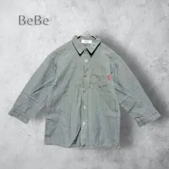 【BeBe べべ】　キッズ　110 デニムシャツ　グレー　無地