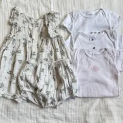 PETIT BATEAU / セットアップ ロンパース 5点おまとめ