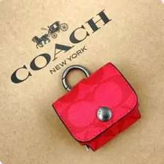 ☆新品 coach/コーチ シグネチャー AirPodsProケース レッド
