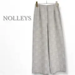 美品NOLLEYS ノーリーズ　ワイドパンツ　ハイウエスト　ストレート　チェック