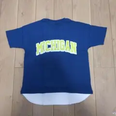 くらしと生協 吸水速乾 裾レイヤードカレッジロゴTシャツ 160cm