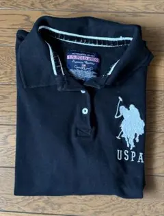 USPA 黒レディース半袖ポロシャツ XL