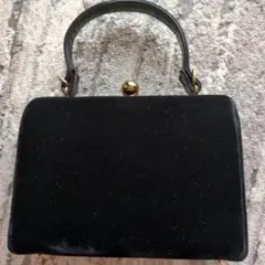 本日限定価格【超美品】高級ベルベット素材ハンドバッグ／ブラックお買い得品