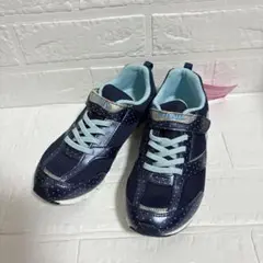 ムーンスター SUPERSTAR バネの力 ネイビー ドット柄 キッズスニーカー
