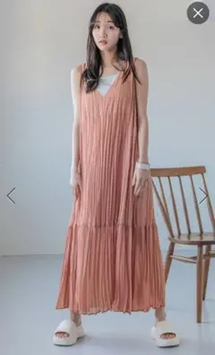 新品♡LOWRYS FARM♡ノースリーブプリーツロングワンピース