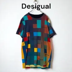 Desigual デシグアル Tシャツ プリント カラフル ブロック