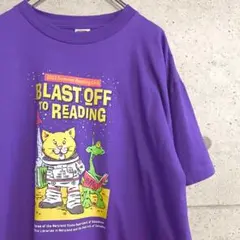 FRUIT OFTHE LOOM/USEDプリントTシャツ/猫/宇宙人/読書