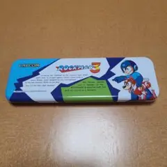 ロックマン3 缶ペンケース　開発研究員証明書　筆箱　当時物　Mega Man ロックマン3 缶ペンケース 開発研究員証明書 筆箱 当時物 Mega