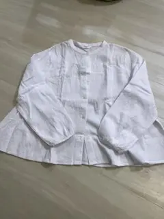 セルフサービス　ホワイト長袖シャツ フレアシルエット