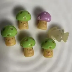 きのこ5個＋イカ ミニソフビセット【匿名発送】