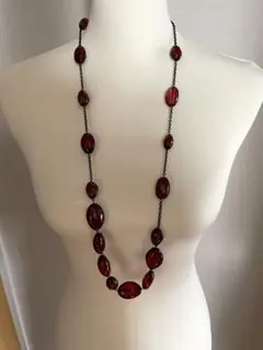 最終値下げYOKO D'ORヨーコドール　ロングネックレス90cm レッド
