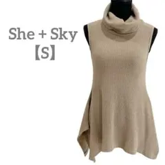 匿名配送✨She + Sky 【S】ノースリーブニット タートルネック 綿混