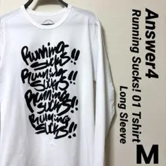 Answer4 Running Sucks! 01 アンサー4 長袖tシャツ　白